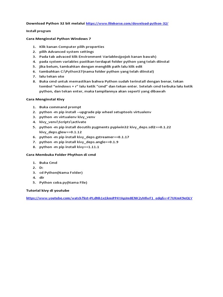 How To Install Python & Kivy | PDF
