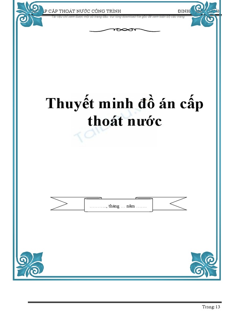 Thuyet Minh Do An Cap Thoat Nuoc Y36 | PDF