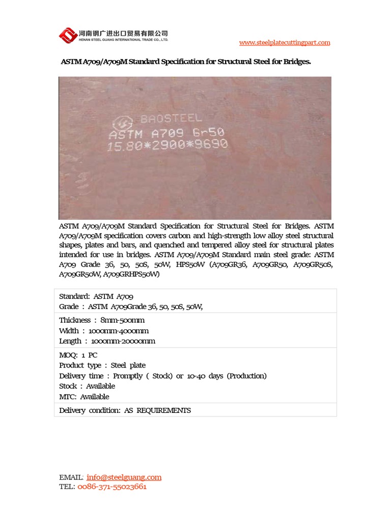 Astm A709 A709m PDF | PDF | Structural Steel | Steel
