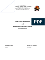 Total Quality Management and Management Information System: Don Honorio Ventura State University