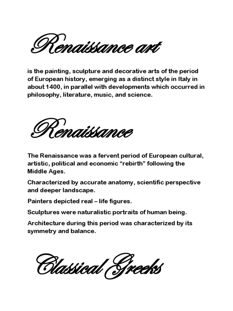 Overview of Renaissance Art History | PDF
