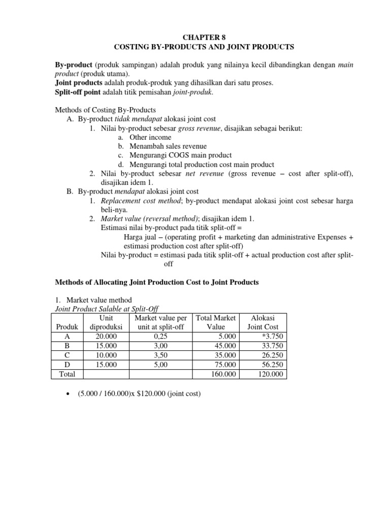 Joint Cost Allocation Methods Explained | PDF | Cost Of Goods Sold ...