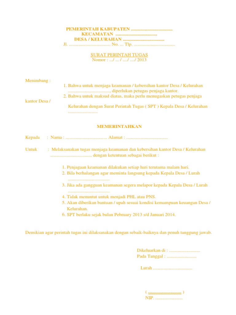 Contoh Spt Linmas Pdf