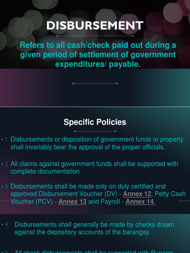 Required Documents for Cash Disbursements | PDF | Payroll | Payments