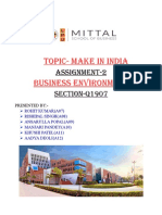 Topic-Make in India Business Environment: Assignment-2