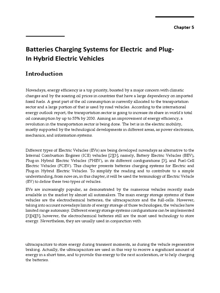 Batteries Charging Systems For Electric and PlugIn Hybrid Electric