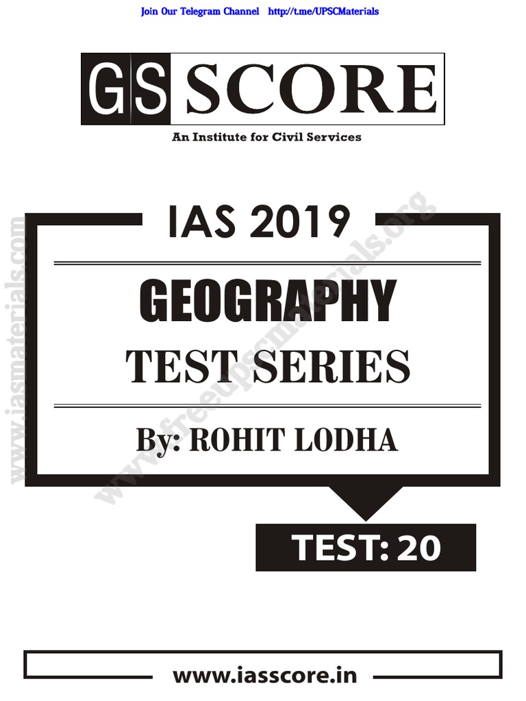 Geography Test Series PDF Sustainability Economic Growth