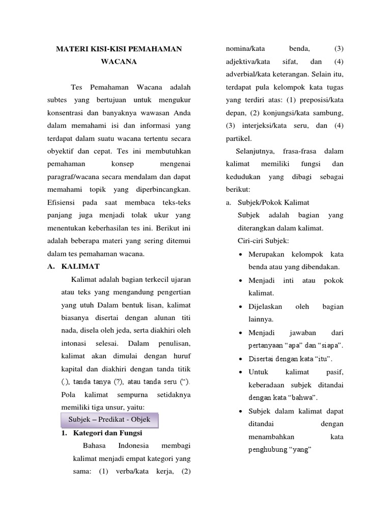 Bag 1 P3 Materi Kisi Kisi Pemahaman Wacana