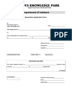 Department of Infotech: Requisition Application Form
