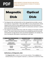 Differenciate Between Megnetic Stoeage Devices and Optical Storage Device