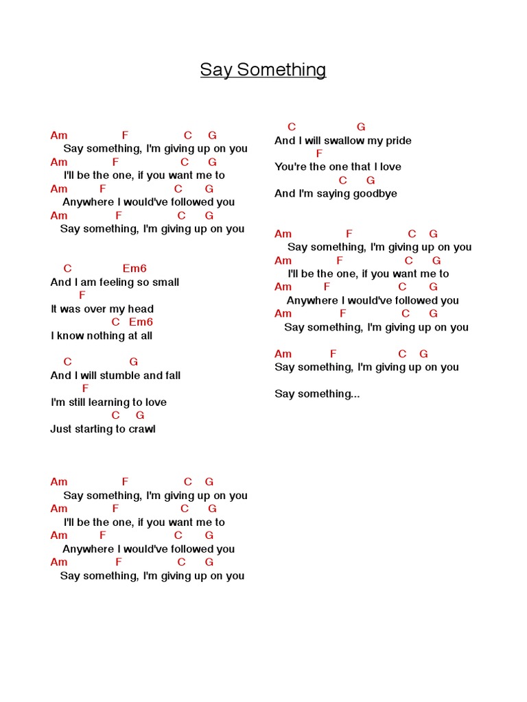 Say Something - Chords | PDF