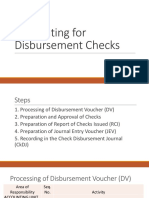 Accounting For Disbursement Checks