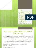 Ang Mapanagutang Pamumuno at Pagiging Tagasunod o Responsible