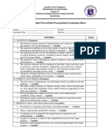 Mtap Module Powerpoint Presentation Evaluation Sheet: Criteria Points