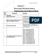 Schedule-V: Information Memorandum/ Mine Block Summery Part A - General Information About Mineral Block