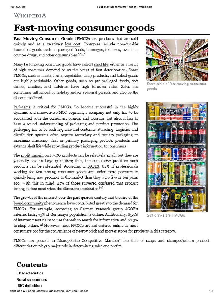 Fast-Moving Consumer Goods - Wikipedia | PDF | Microeconomics | Market ...