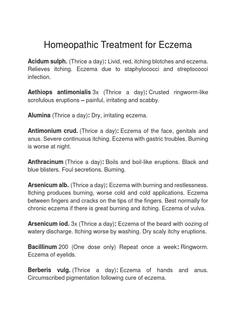 Homeopathic treatment for eczema pdf dermatitis immunology