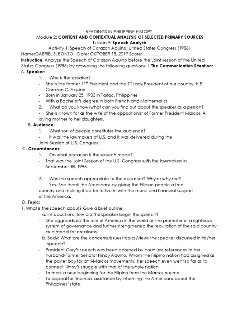 Informative speech analysis picture