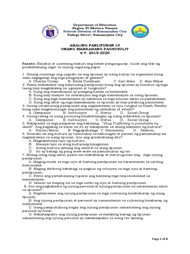 ARALING PANLIPUNAN 10 1st Quarter PDF