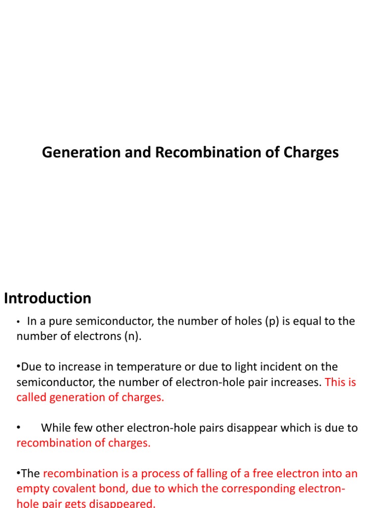 Charge Generation & LED Functionality | PDF | Diode | P–N Junction