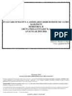 EVALUARE SUMATIVĂ A ASIMILARII LIMBII ROMINE DE CATRE ALOLINGVI - semII