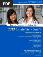 2019 Candidate's Guide: Board of Pharmacy Specialties