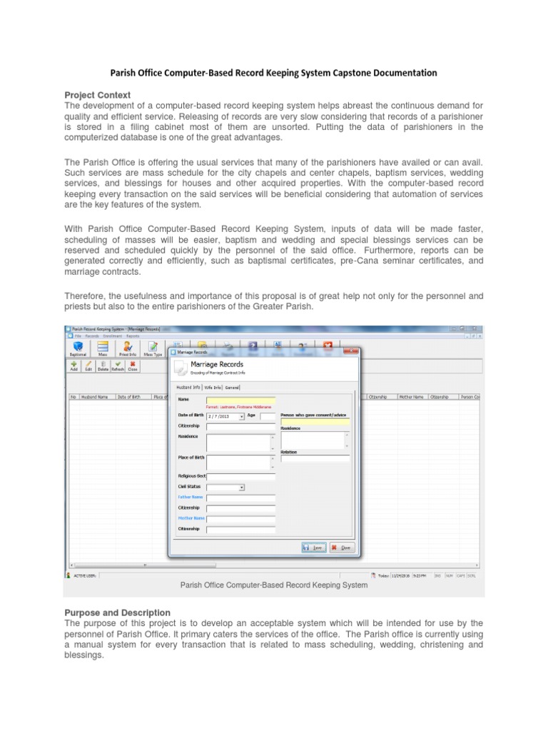 Parish Office Record Keeping System | PDF | Records Management | Parish