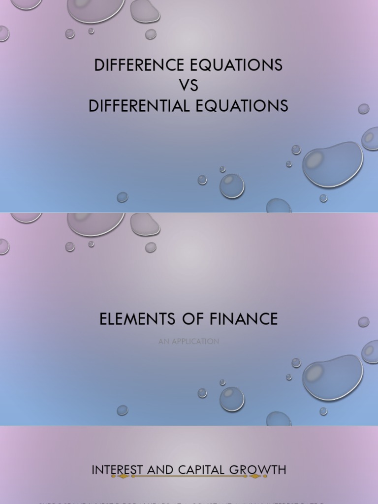 Difference vs Differential Equations in Finance | PDF | Discrete Time ...