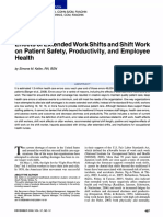 Effects of Extended Work Shifts and Shift Work On Patient Safety, Productivity, and Employee Health