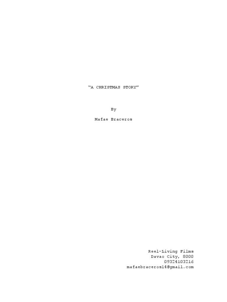 A Christmas Story Script PDF