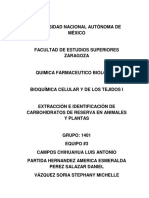 Extraccion e Identificacion de Carbohidratos de Rreserva en Animales y Plantas.