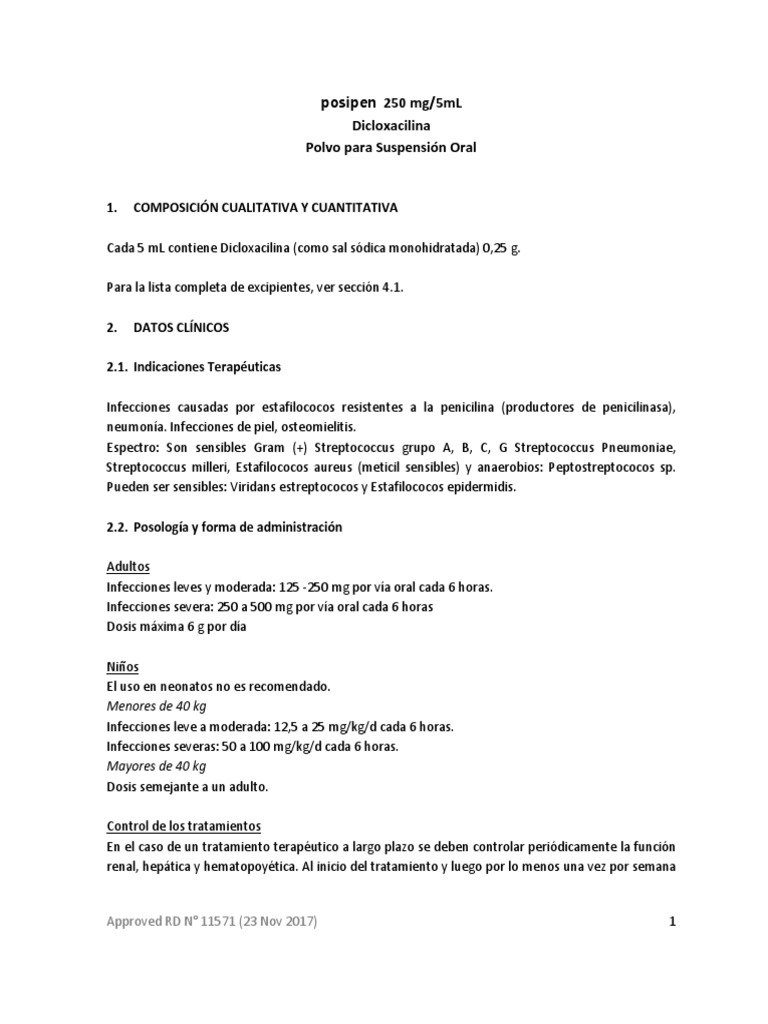 Pe Posipen Suspension Oral PDF | PDF | Penicilina | Medicamentos con receta