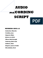 Audio Recording Script: Members: Bsca-1A