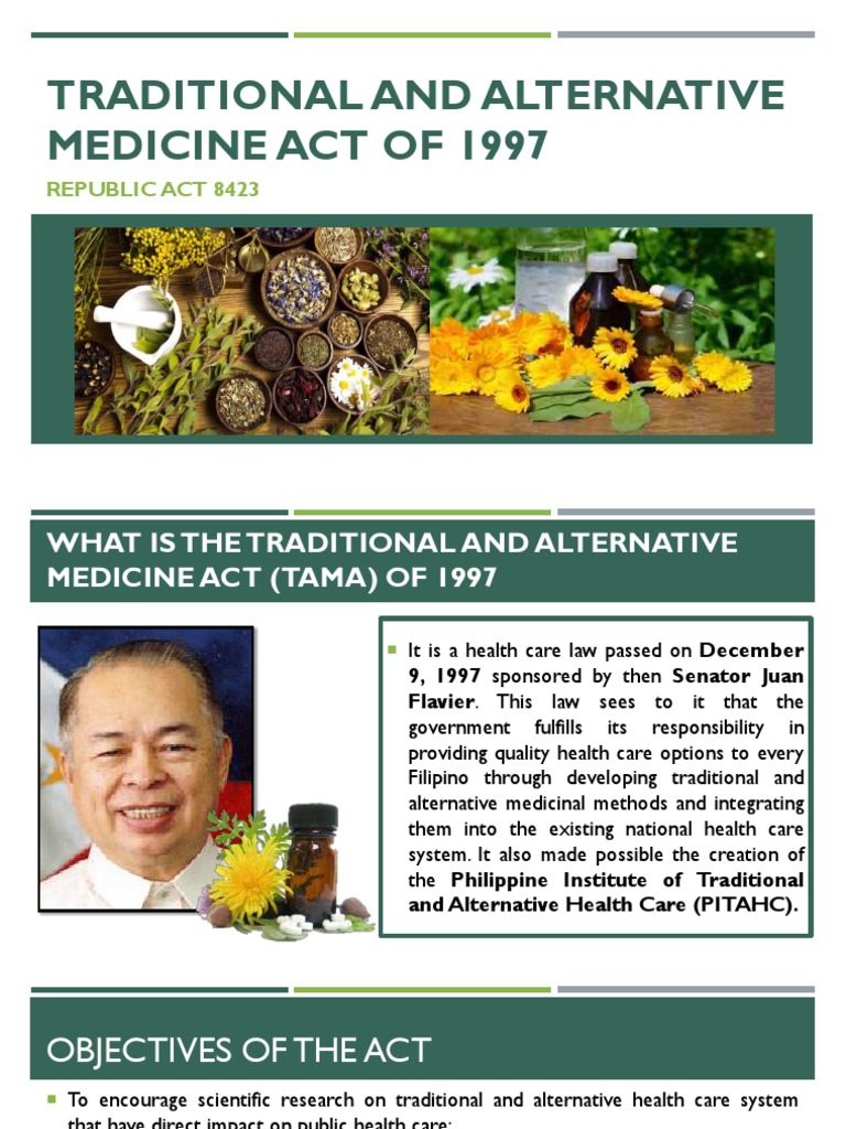 Overview of RA 8423: TAMA Act | PDF | Alternative Medicine | Health Care