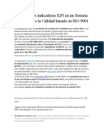 Cómo Definir Indicadores KPI en Un Sistema de Gestión de La Calidad Basado en ISO 9001