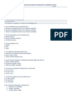 Evaluación Escrita de Ciencia Tecnología y Personal Social