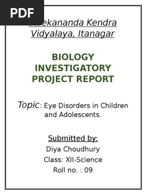 Biology Investigatory Project (on Eye Diseases) - DocFoc.com