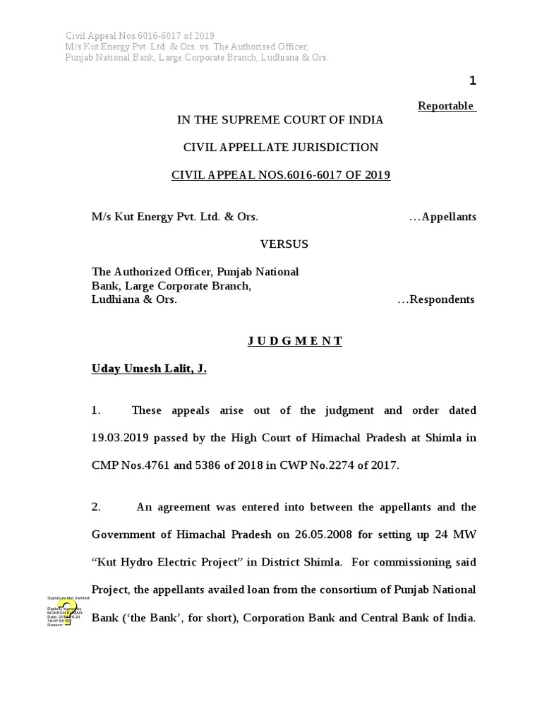 Judgment Uday Umesh Lalit, J PDF Security Interest Supreme Courts
