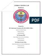 Material Testing Lab Manual: Prepared by MR - Venkatraman Narasiman.,B.E.,M.E.,Miste, (PHD) .