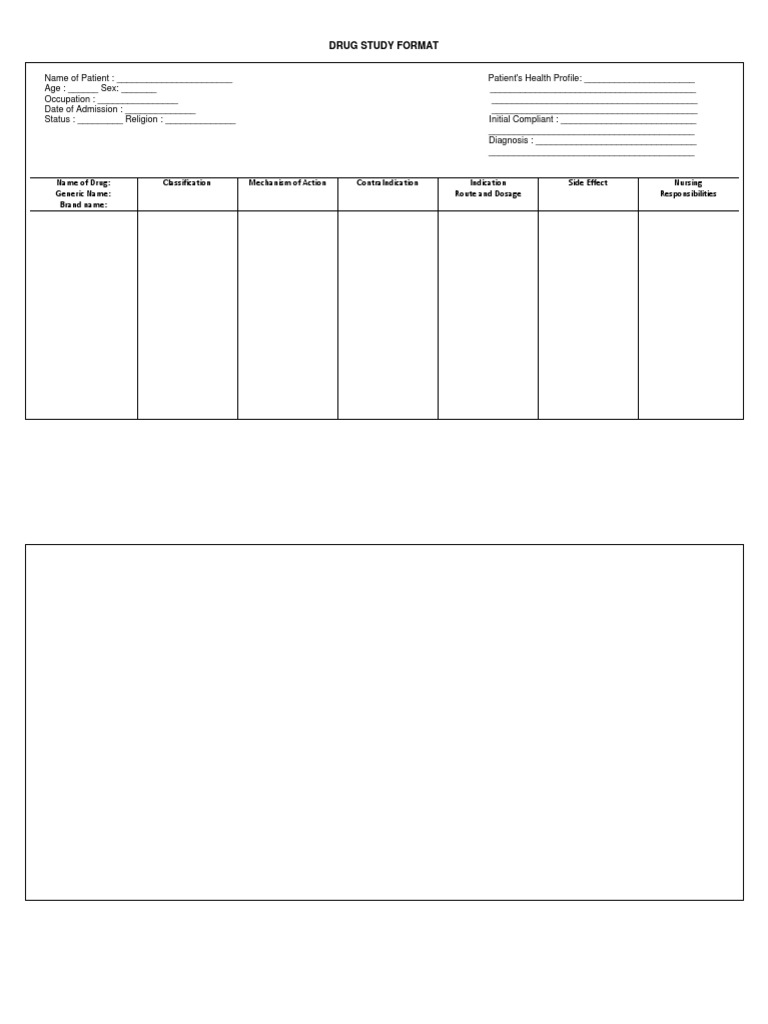Drug Study Format Template | PDF