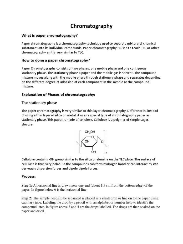 Chromatography What Is Paper Chromatography? PDF Chromatography Thin Layer Chromatography