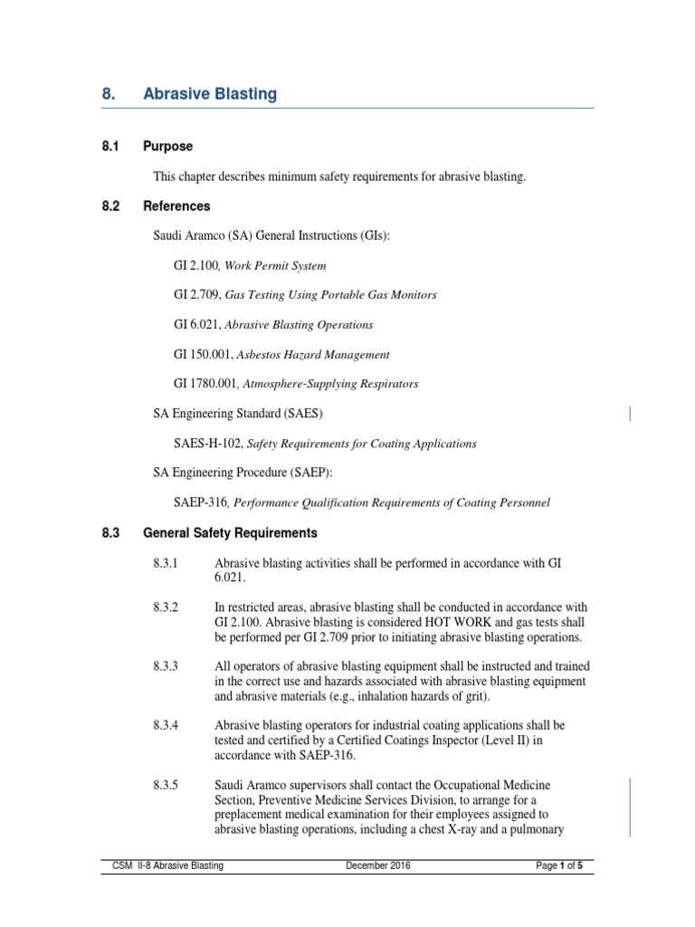 Part II - 08 Abrasive Blasting | PDF | Personal Protective Equipment ...