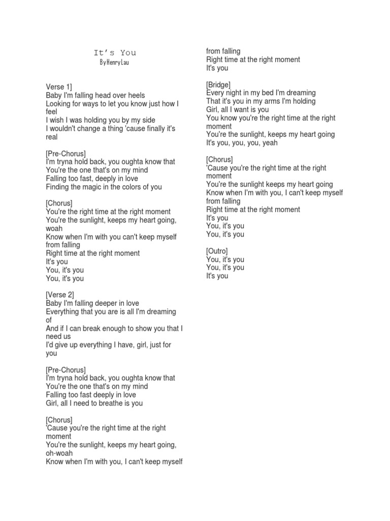 It s you lyrics pdf