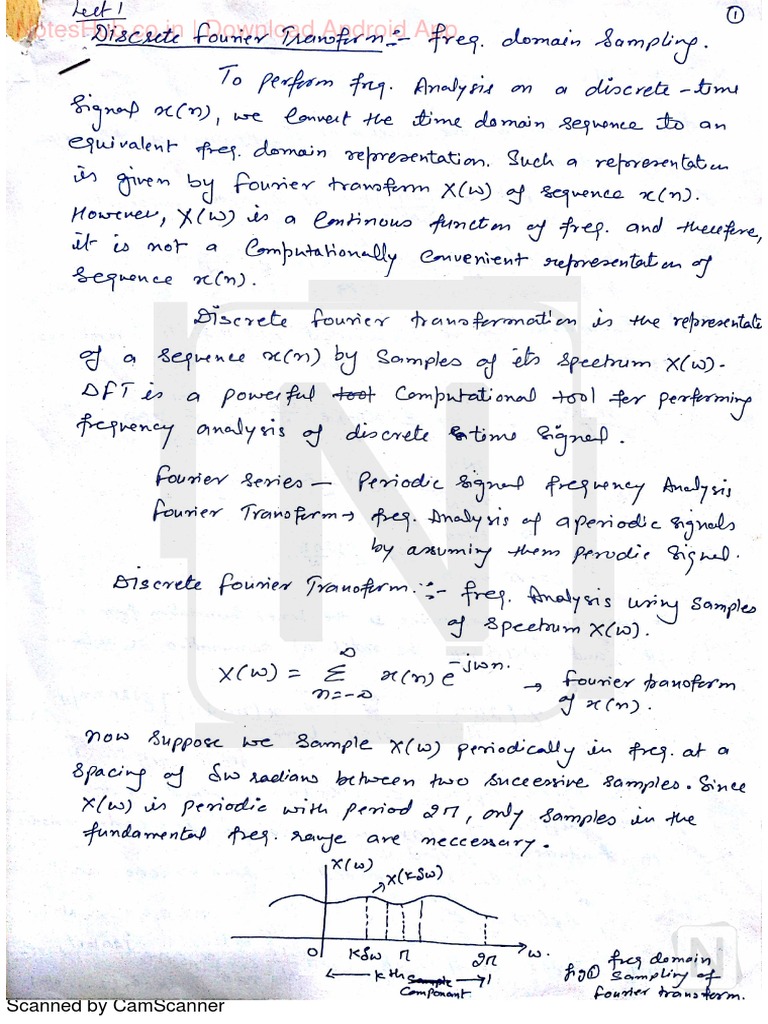 Digital Signal Processing Unit1 & 2 PDF Digital Signal Processing