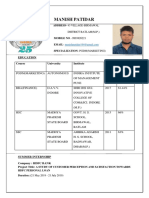 Manish Patidar: Education Course University Institute Passing Year Percentage