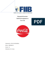 Managerial Economics Field Based Assignment On Coca Cola
