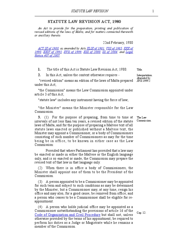 Statute Law Revision Act, 1980 PDF Repeal Statutory Interpretation