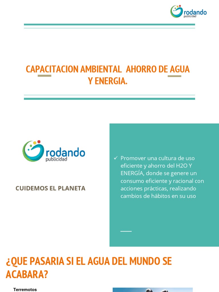 Capacitación en Ahorro de Agua y Energía | PDF | Uso eficiente de ...