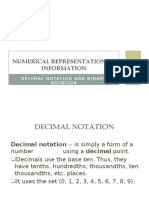 Numerical Representation of Information
