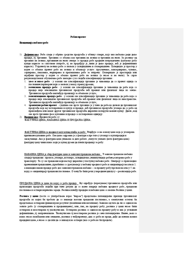 Robni Promet PDF | PDF